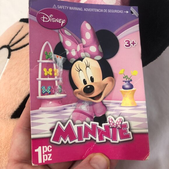 NWT Disney Minnie Mouse Plush Birthday Greeter with Pink Polka Dot Bow 22" Tall - Picture 9 of 14